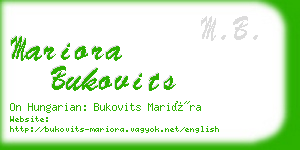 mariora bukovits business card